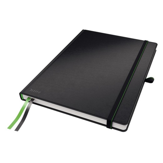 Cuaderno con tapas duras Leitz Complete, 80 hojas cuadriculado 5, DIN A4, negro