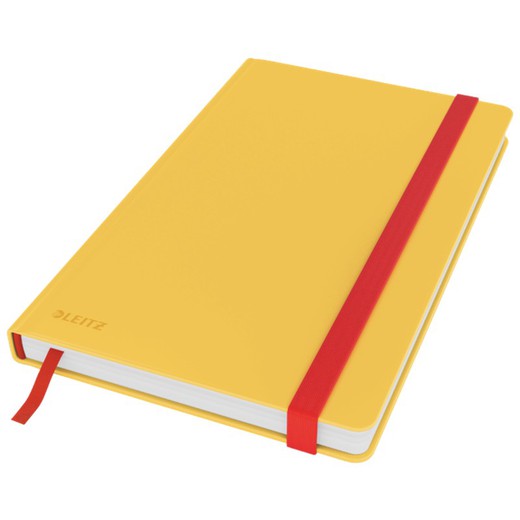 Cahier à couverture rigide Leitz Cosy, 80 feuilles, quadrillé, DIN A5, jaune