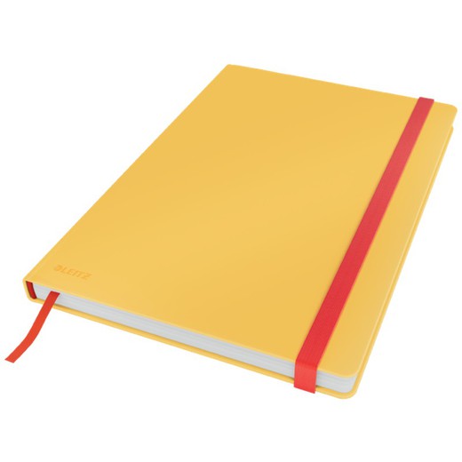 Cahier à couverture rigide Leitz Cosy, 80 feuilles, quadrillé, DIN B5, jaune