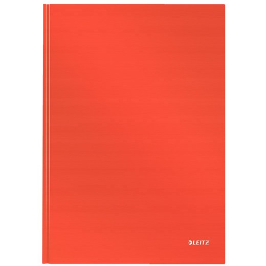 Caderno de Capa Dura Leitz, 80 Folhas, 5 Grades, DIN A4, Vermelho