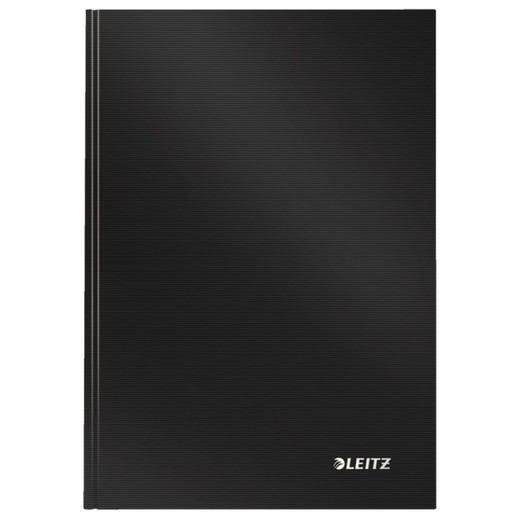 Cuaderno con tapas duras Leitz Solid, 80 hojas cuadriculado 5, DIN A5, negro