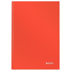 Leitz Solid Hard Cover Notebook, 80 Sheets, 5 Grid, DIN A5, Red