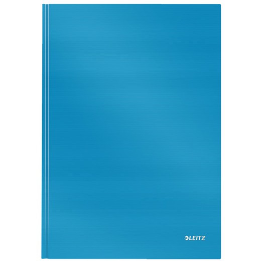 Caderno Leitz de capa dura sólida, 80 folhas pautadas horizontalmente, DIN A4, azul