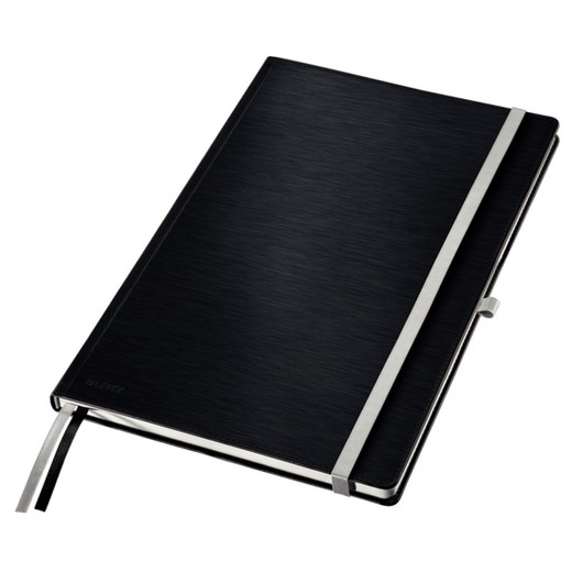 Leitz Style Hard Cover Notebook, 80 Sheets 5 Grid, DIN A4, Satin Black