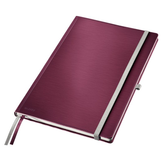 Leitz Style Hard Cover Notebook, 80 ark, 5 Grid, DIN A4, Granat Red