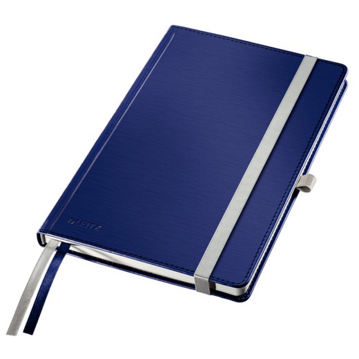 Leitz Style Hard Cover Notebook, 80 Sheets, 5 Grid, DIN A5, Titan Blue