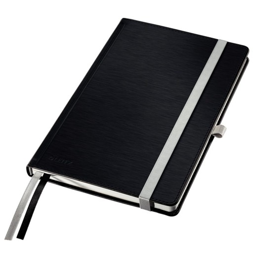 Leitz Style Hard Cover Notebook, 80 ark horisontellt linjal, DIN A5, Satin Black