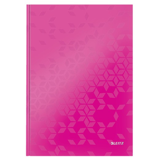 Leitz WOW Hard Cover Notebook, 80 ark, 5 gitter, DIN A4, Fuchsia