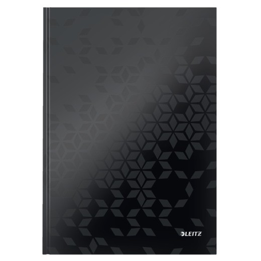 Leitz WOW Hard Cover Notebook, 80 Sheets, 5 Grid, DIN A4, Black