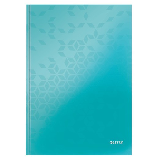 Caderno de capa dura Leitz WOW, 80 folhas, 5 grades, DIN A4, turquesa