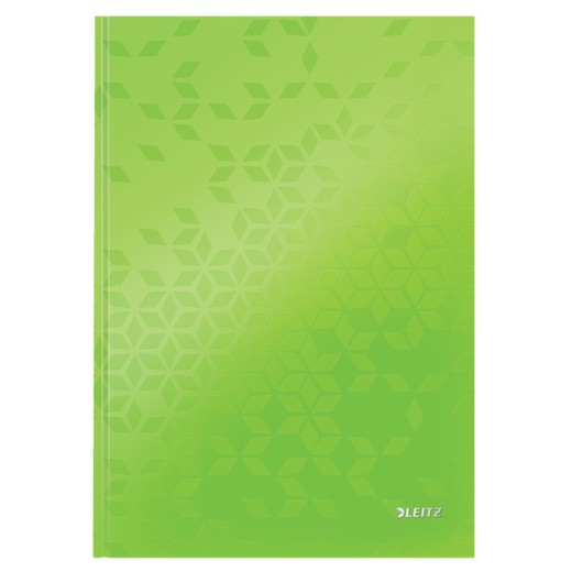 Caderno de capa dura Leitz WOW, 80 folhas, 5 grades, DIN A4, verde