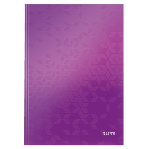 Cuaderno Con Tapas Duras Leitz Wow 80 Hojas Cuadriculado 5 Din A4 Violeta — Kounterpro