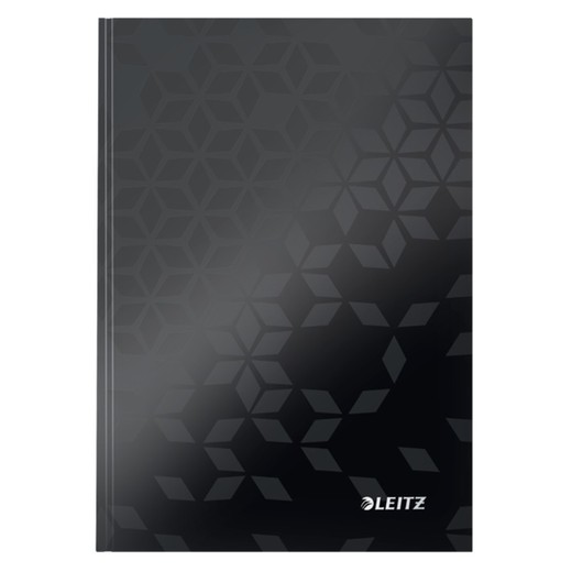 Leitz WOW Hard Cover Notebook, 80 Sheets, 5 Grid, DIN A5, Black