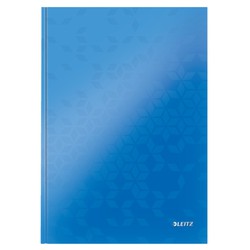 Cuaderno con tapas duras Leitz WOW, 80 hojas rayado horizontal, DIN A4, azul