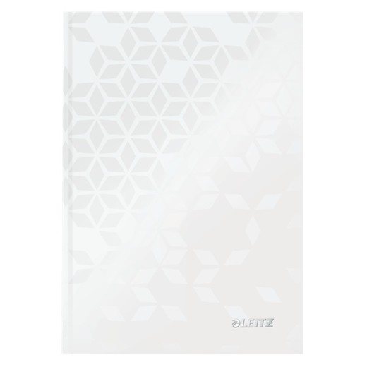 Cuaderno con tapas duras Leitz WOW, 80 hojas rayado horizontal,DIN A5, blanco