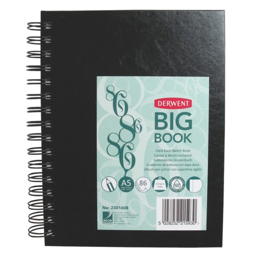 Cuaderno Derwent de dibujo Big Book A5, 86 hojas 110 grs