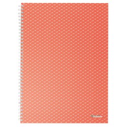 Wire notebook with Colour'Breeze A4 cardboard covers, squared, coral