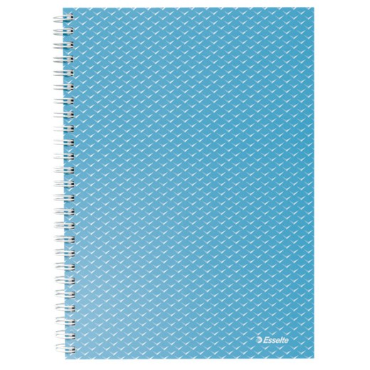 Draadnotitieboek met Colour'Breeze A5 kartonnen omslagen, gelinieerd, blauw