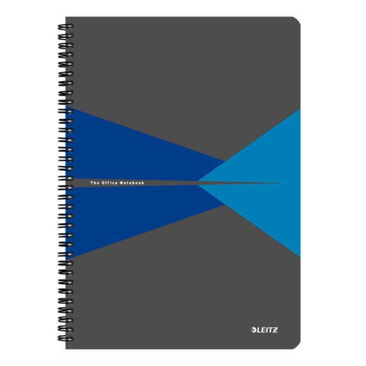 Cahier de bureau Wiro Leitz. Couvercles en PP. 90 feuilles ligné horizontalement, DIN A4, bleu