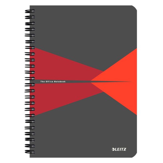 Wiro Leitz Office notebook. Cardboard covers. 90 sheets grid 5, DIN A5, red