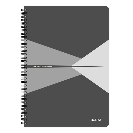 Cahier Wiro Leitz Office Couvertures en carton. 90 feuilles ligné horizontalement, DIN A4, gris