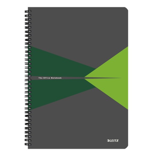 Wiro Leitz Office notebook. Cardboard covers. 90 sheets horizontally ruled, DIN A4, green