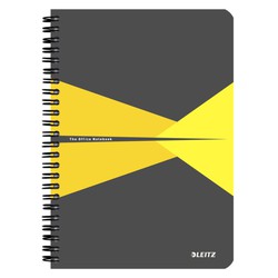 Wiro Leitz Office notebook. Cardboard covers. 90 sheets horizontally ruled, DIN A5, yellow