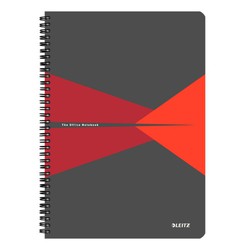 Wiro Leitz Office notebook. PP covers. 90 sheets grid 5, DIN A4, red