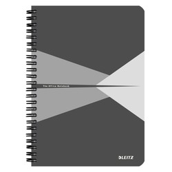 Cuaderno Wiro Leitz Office.Tapas de PP. 90 hojas cuadrícula 5, DIN A5, gris