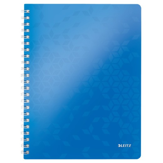 Quaderno Wiro Leitz WOW. PP 80 fogli griglia 5, DIN A4, blu