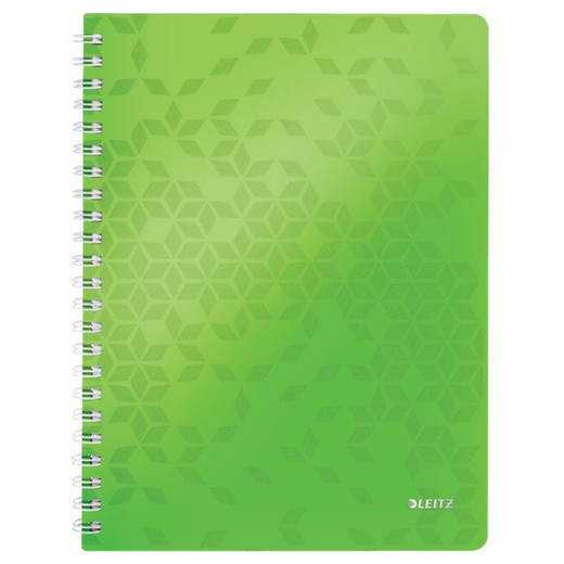 Caderno Wiro Leitz WOW. P.P. 80 folhas grade 5, DIN A4, verde