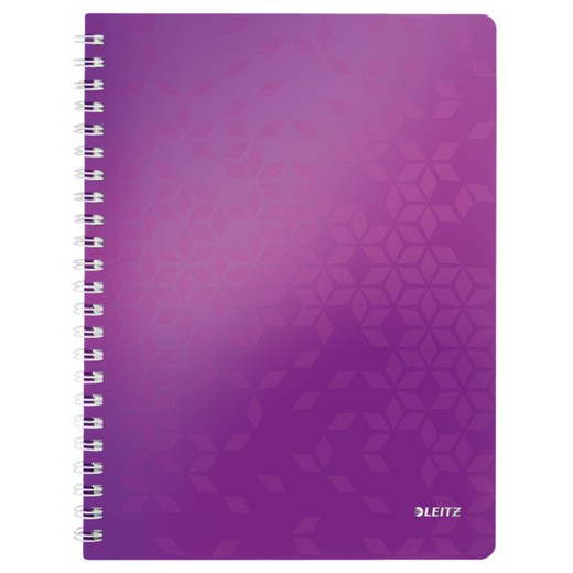 Cahier Wiro Leitz WOW. P. P. 80 feuilles grille 5, DIN A4, violet