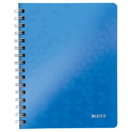 Caderno Wiro Leitz WOW. P.P. 80 folhas grade 5, DIN A5, azul