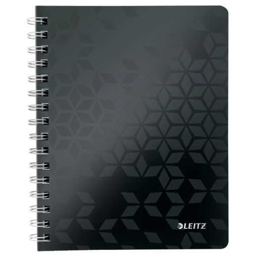 Wiro Leitz WOW notebook. P.P. 80 sheets grid 5, DIN A5, black