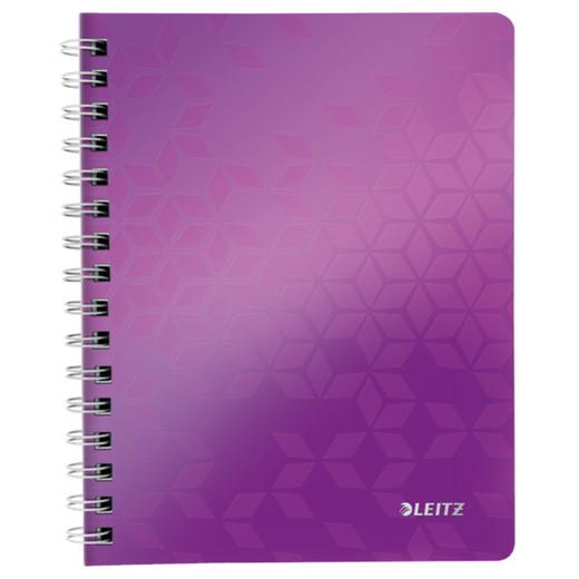 Wiro Leitz WOW notebook. P.P. 80 sheets grid 5, DIN A5, purple