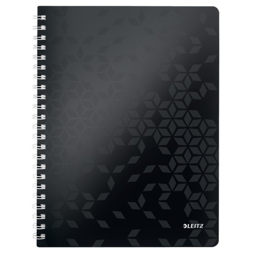 Wiro Leitz WOW notebook. P.P. 80 sheets horizontally ruled, DIN A4, black