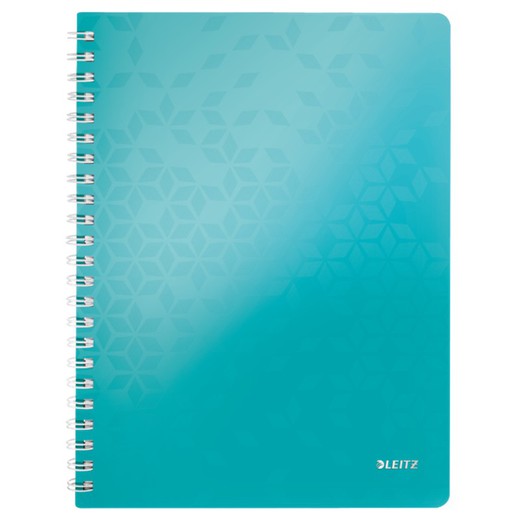 Caderno Wiro Leitz WOW. P.P. 80 folhas pautadas horizontalmente, DIN A4, turquesa