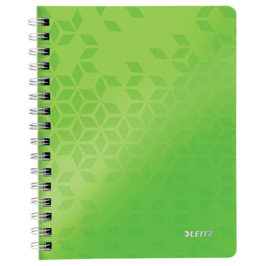 Caderno Wiro Leitz WOW. P.P. 80 folhas pautadas horizontalmente, DIN A5, verde