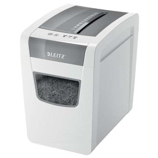 Leitz IQ Slim Home Office P4 Shredder, White/Silver