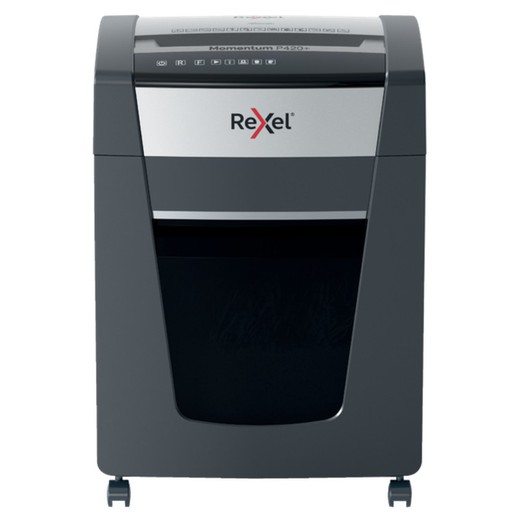 Rexel Momentum Extra P420+ dokumentförstörare, svart/silver