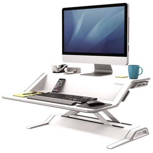 Lotus™ White Sit-Stand Workstation