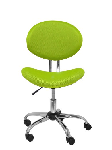 FORÖL Modelo Albendea Silla infantil de oficina ergonómica con mecanismo giratorio, sin brazos y regulable en altura  Respaldo y asiento tapizado en tejido de malla color verde