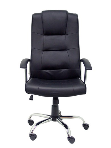 FORÖL Modelo Guadalimar - Sillón de dirección ergonómico, mecanismo basculante, con brazos fijos - Asiento y respaldo tapizados en similpiel color negro.