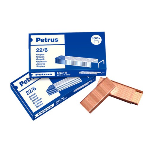 Petrus staples 22/6 (x1000) copper plated