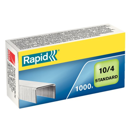 Grampos rápidos 10/4 mm. 1000 caixa galvanizada padrão