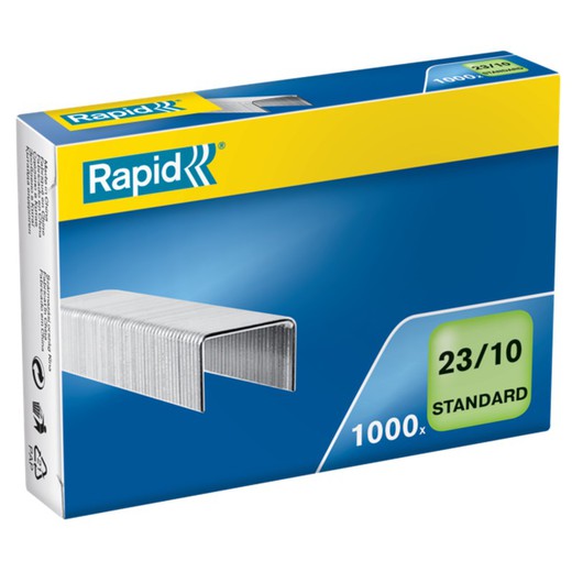 Grampos rápidos 23/10 mm. 1000 caixa galvanizada padrão