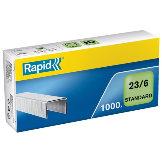 Rapid staples 23/6 mm. 1000 Standard galvanized box