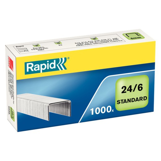 Grapas Rapid 24/6 mm. Caja 1000 Standard galvanizada