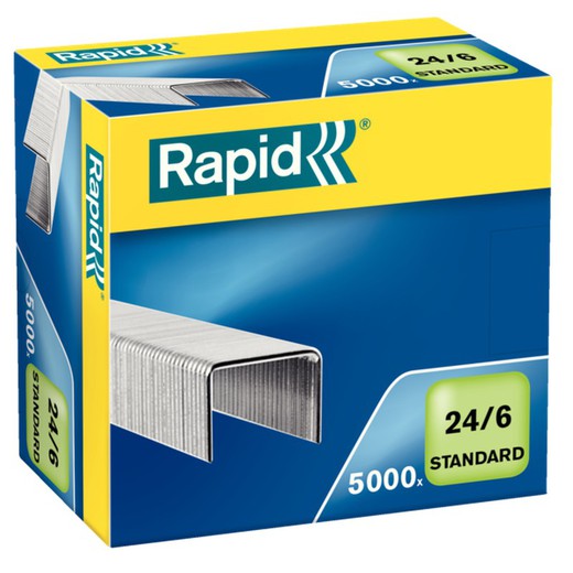 Grapas Rapid 24/6 mm. Caja 5000 Standard galvanizada