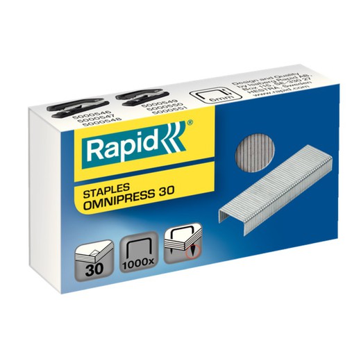 Rapid Omnipress 30 staples. Box 1000 galvanized